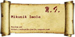 Mikusik Imola névjegykártya